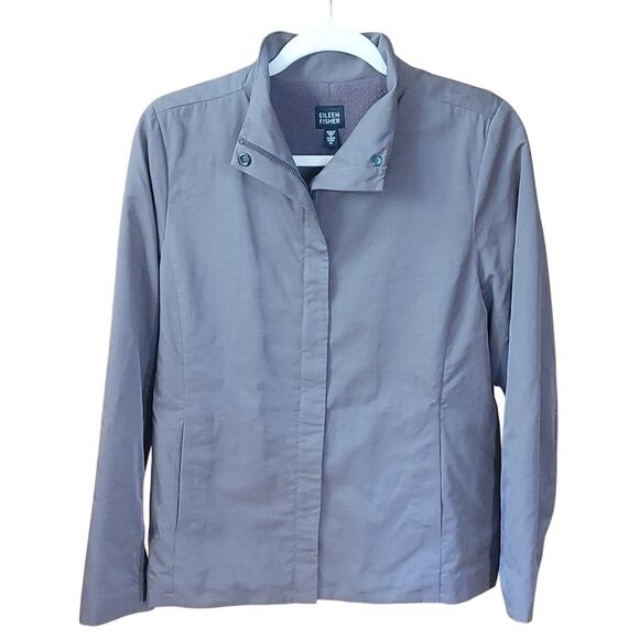 Eileen Fisher Jackets & Blazers - Eileen Fisher Jacket M Lgt Brown Snap Front Fully Lined Cotton Blend Minimalist